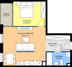 2 pokoje, mieszkanie 46,70 m², piętro 2, oferta nr 5.2.9, Atria Nowe Żerniki, Wrocław, Żerniki, Fabryczna, ul. Ernesta Maya