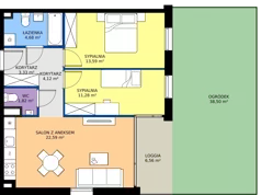 3 pokoje, mieszkanie 61,41 m², parter, oferta nr 5.0.6, Atria Nowe Żerniki, Wrocław, Żerniki, Fabryczna, ul. Ernesta Maya