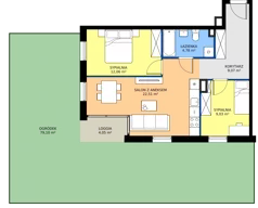 3 pokoje, mieszkanie 57,45 m², piętro 2, oferta nr 6.2.5, Atria Nowe Żerniki, Wrocław, Żerniki, Fabryczna, ul. Ernesta Maya