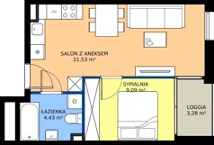 2 pokoje, mieszkanie 35,05 m², piętro 1, oferta nr 6.1.2, Atria Nowe Żerniki, Wrocław, Żerniki, Fabryczna, ul. Ernesta Maya