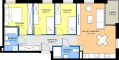 4 pokoje, mieszkanie 67,85 m², piętro 2, oferta nr 6.2.1, Atria Nowe Żerniki, Wrocław, Żerniki, Fabryczna, ul. Ernesta Maya