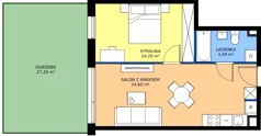 2 pokoje, mieszkanie 43,29 m², parter, oferta nr 6.0.6, Atria Nowe Żerniki, Wrocław, Żerniki, Fabryczna, ul. Ernesta Maya