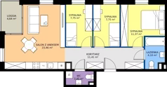 4 pokoje, mieszkanie 68,29 m², piętro 2, oferta nr 6.2.7, Atria Nowe Żerniki, Wrocław, Żerniki, Fabryczna, ul. Ernesta Maya