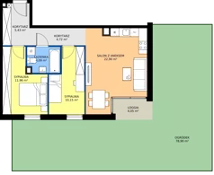 3 pokoje, mieszkanie 59,25 m², piętro 1, oferta nr 6.1.3, Atria Nowe Żerniki, Wrocław, Żerniki, Fabryczna, ul. Ernesta Maya