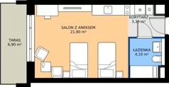 1 pokój, apartament 29,30 m², parter, oferta nr B1.A.00.10M, ESSENSE Baltic Resort II, Dziwnów, ul. Kaprala Koniecznego 14