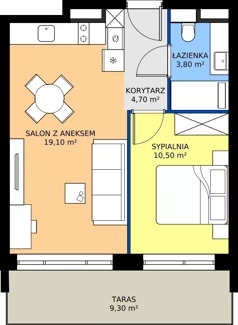 2 pokoje, apartament 38,10 m², parter, oferta nr B1.B.00.10M, ESSENSE Baltic Resort II, Dziwnów, ul. Kaprala Koniecznego 14
