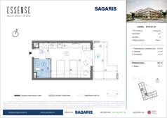 1 pokój, lokal inwestycyjny 26,70 m², piętro 1, oferta nr B1.A.01.21, ESSENSE Baltic Resort IIA - lokale inwestycyjne, Dziwnów, ul. Kaprala Koniecznego 14