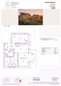 2 pokoje, mieszkanie 47,94 m², piętro 3, oferta nr G18, Osielsko Residence bud. G, Osielsko, ul. Jana Pawła II 83