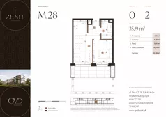 2 pokoje, apartament 35,19 m², parter, oferta nr M28, ZENIT Głowackiego, Kraków, Bronowice, ul. Głowackiego 22