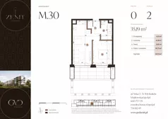 2 pokoje, apartament 35,19 m², parter, oferta nr M30, ZENIT Głowackiego, Kraków, Bronowice, ul. Głowackiego 22