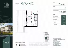 2 pokoje, mieszkanie 42,40 m², parter, oferta nr M-W8/02, GVD Baranówek, Kielce, Baranówek, ul. Rajtarska 10