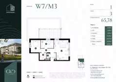 3 pokoje, mieszkanie 65,78 m², piętro 1, oferta nr M-W7/03, GVD Baranówek, Kielce, Baranówek, ul. Rajtarska 10