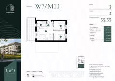 3 pokoje, mieszkanie 55,55 m², piętro 3, oferta nr M-W7/10, GVD Baranówek, Kielce, Baranówek, ul. Rajtarska 10