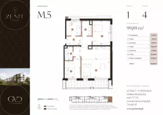 4 pokoje, apartament 99,89 m², piętro 1, oferta nr M5, ZENIT Głowackiego, Kraków, Bronowice, ul. Głowackiego 22