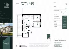 4 pokoje, mieszkanie 73,71 m², piętro 3, oferta nr M-W7/09, GVD Baranówek, Kielce, Baranówek, ul. Rajtarska 10