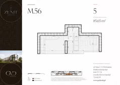 5 pokoi, mieszkanie 114,99 m², piętro 5, oferta nr M56, ZENIT Głowackiego, Kraków, Bronowice, ul. Głowackiego 22