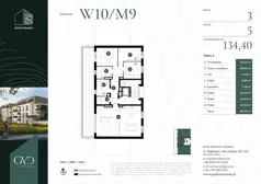 5 pokoi, mieszkanie 134,40 m², piętro 3, oferta nr M-W10/09, GVD Baranówek, Kielce, Baranówek, ul. Rajtarska 10