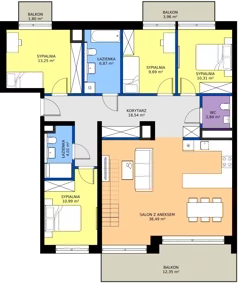 5 pokoi, apartament 114,99 m², piętro 5, oferta nr M56, ZENIT Głowackiego, Kraków, Bronowice, ul. Głowackiego 22