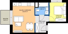 2 pokoje, apartament 36,13 m², piętro 2, oferta nr M72, ZENIT Głowackiego, Kraków, Bronowice, ul. Głowackiego 22