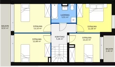 5 pokoi, mieszkanie 93,05 m², piętro 2, oferta nr 10, Apartamenty Gałczyńskiego, Kraków, Czyżyny, ul. Konstantego Ildefonsa Gałczyńskiego 35