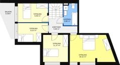 5 pokoi, mieszkanie 94,43 m², piętro 1, oferta nr 13, Apartamenty Gałczyńskiego, Kraków, Czyżyny, ul. Konstantego Ildefonsa Gałczyńskiego 35