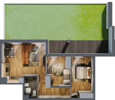 3 pokoje, mieszkanie 47,52 m², parter, oferta nr 8, Osiedle na Górnej etap V, Kielce, Nowy Folwark, ul. Zbożowa
