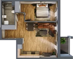 2 pokoje, mieszkanie 50,36 m², piętro 5, oferta nr 107, Osiedle na Górnej etap V, Kielce, Nowy Folwark, ul. Zbożowa