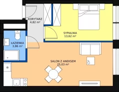2 pokoje, apartament inwestycyjny 47,33 m², parter, oferta nr B1/-1/1, Infinity Mountain Resort, Świeradów-Zdrój, ul. Leśna