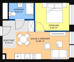 2 pokoje, apartament inwestycyjny 35,11 m², parter, oferta nr B1/-1/4, Infinity Mountain Resort, Świeradów-Zdrój, ul. Leśna