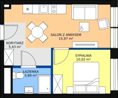 2 pokoje, apartament inwestycyjny 35,31 m², parter, oferta nr B1/-1/6, Infinity Mountain Resort, Świeradów-Zdrój, ul. Leśna