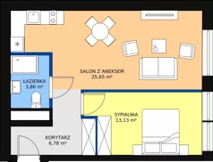 2 pokoje, apartament inwestycyjny 49,42 m², parter, oferta nr B1/-1/7, Infinity Mountain Resort, Świeradów-Zdrój, ul. Leśna