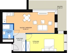 2 pokoje, apartament inwestycyjny 51,82 m², piętro 1, oferta nr B1/0/1, Infinity Mountain Resort, Świeradów-Zdrój, ul. Leśna