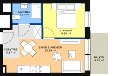 2 pokoje, apartament inwestycyjny 34,70 m², piętro 2, oferta nr B1/1/5, Infinity Mountain Resort, Świeradów-Zdrój, ul. Leśna