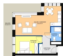 2 pokoje, apartament inwestycyjny 47,51 m², piętro 3, oferta nr B1/2/1, Infinity Mountain Resort, Świeradów-Zdrój, ul. Leśna