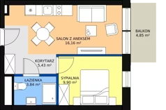 2 pokoje, apartament inwestycyjny 35,33 m², piętro 4, oferta nr B1/3/6, Infinity Mountain Resort, Świeradów-Zdrój, ul. Leśna
