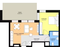 2 pokoje, apartament inwestycyjny 47,27 m², piętro 5, oferta nr B1/4/5, Infinity Mountain Resort, Świeradów-Zdrój, ul. Leśna