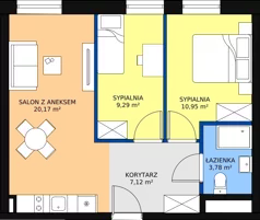 3 pokoje, apartament inwestycyjny 51,31 m², piętro 3, oferta nr B2/3/9, Infinity Mountain Resort, Świeradów-Zdrój, ul. Leśna