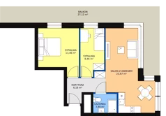 3 pokoje, apartament inwestycyjny 55,26 m², piętro 1, oferta nr B2/1/1, Infinity Mountain Resort, Świeradów-Zdrój, ul. Leśna