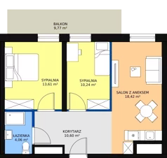 3 pokoje, apartament inwestycyjny 56,93 m², parter, oferta nr B3/0/8, Infinity Mountain Resort, Świeradów-Zdrój, ul. Leśna
