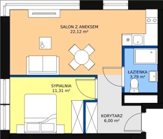 2 pokoje, apartament inwestycyjny 43,22 m², przyziemie, oferta nr B3/-1/1, Infinity Mountain Resort, Świeradów-Zdrój, ul. Leśna