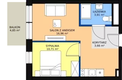 2 pokoje, apartament inwestycyjny 35,24 m², piętro 1, oferta nr B3/1/9, Infinity Mountain Resort, Świeradów-Zdrój, ul. Leśna