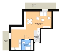 1 pokój, apartament inwestycyjny 40,52 m², piętro 3, oferta nr B3/3/3, Infinity Mountain Resort, Świeradów-Zdrój, ul. Leśna