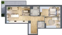 4 pokoje, mieszkanie 76,86 m², piętro 4, oferta nr 44, CORSO - etap 2A, Łódź, Polesie, Stare Polesie, ul. Kasprzaka 5