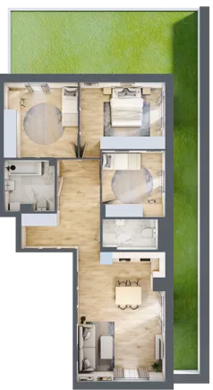 4 pokoje, mieszkanie 85,89 m², piętro 1, oferta nr 2, CORSO - etap 2A, Łódź, Polesie, Stare Polesie, ul. Kasprzaka 5