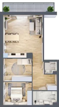 3 pokoje, mieszkanie 65,63 m², piętro 2, oferta nr 81, CORSO - etap 2A, Łódź, Polesie, Stare Polesie, ul. Kasprzaka 5
