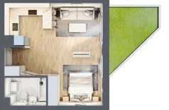 1 pokój, mieszkanie 37,78 m², piętro 1, oferta nr 11, CORSO - etap 2A, Łódź, Polesie, Stare Polesie, ul. Kasprzaka 5