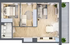 3 pokoje, mieszkanie 54,38 m², piętro 3, oferta nr 88, CORSO - etap 2A, Łódź, Polesie, Stare Polesie, ul. Kasprzaka 5