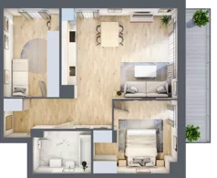 3 pokoje, mieszkanie 62,35 m², piętro 2, oferta nr 13, CORSO - etap 2A, Łódź, Polesie, Stare Polesie, ul. Kasprzaka 5