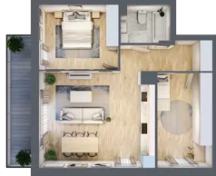 3 pokoje, mieszkanie 62,35 m², piętro 1, oferta nr 4, CORSO - etap 2A, Łódź, Polesie, Stare Polesie, ul. Kasprzaka 5