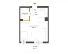 1 pokój, mieszkanie 35,63 m², piętro 7, oferta nr 108, CORSO - etap I, Łódź, Polesie, Stare Polesie, ul. Kasprzaka 5